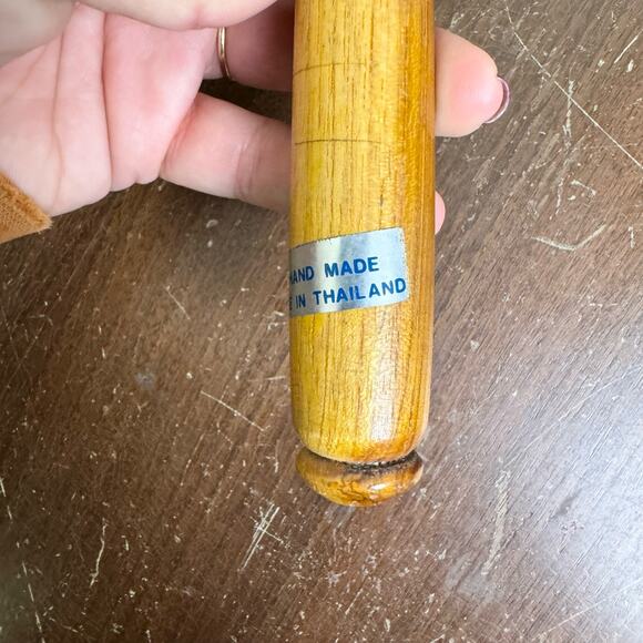 Vintage hand painted Cherry Blossom Finch Bird Red Parasol Bamboo Umbrella - Picture 10 of 11